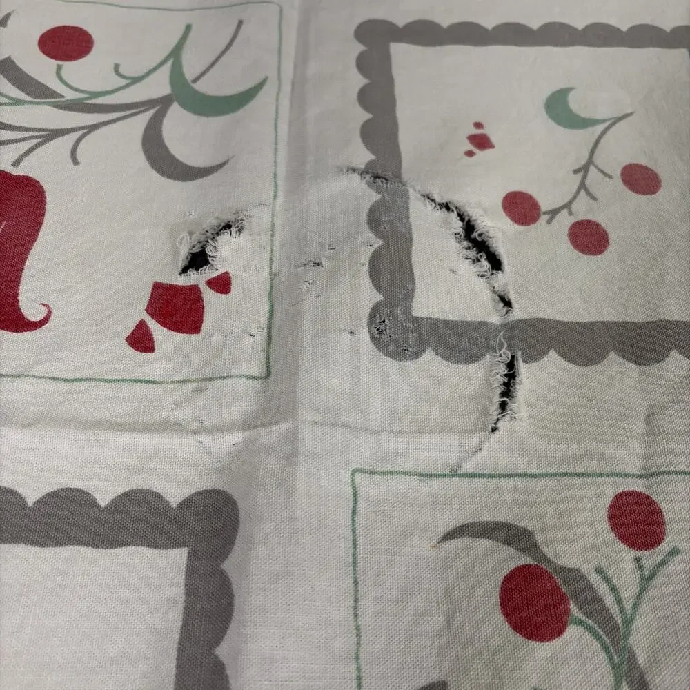 Vintage MCM Retro Tablecloth Outdoor Backyard Party Floral 54